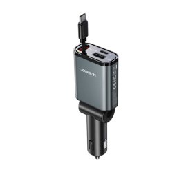 Cargador De Coche Joyroom 3 En 1 De 45 W Con Cable Usb-c Retráctil