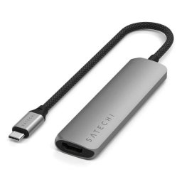 Hub Satechi 4 puertos 10 Gbps USB-C ST-P4SM con HDMI 4K y Power Delivery 100W
