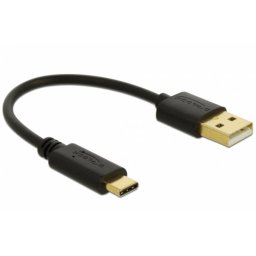 Cable USB DeLOCK 80954 0,15 m USB-A a USB-C Negro