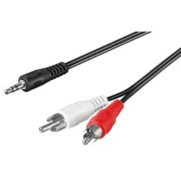 Cable de audio Goobay 3,5mm macho a 2 x RCA macho 1,5 m Negro