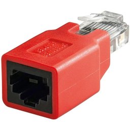Cambiador de género para cables Goobay RJ-45 macho a hembra rojo