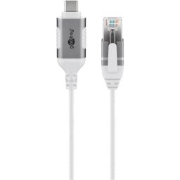 Cable Adaptador Ethernet USB-C 3.1 a RJ45 Goobay 74391 10 m Blanco