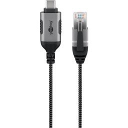 Cable adaptador Ethernet USB-C 3.1 a RJ45 Goobay 74408 15 m Negro/Plata