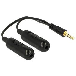 Cable de audio DeLOCK 0,19 m 3,5mm macho a 2x3,5mm hembra negro