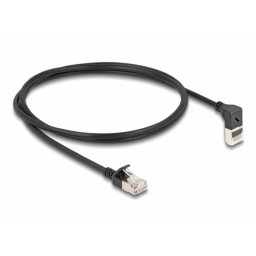 Cable de red Slim RJ45 Cat.6A S/FTP acodado 90° Delock 1 m negro compacto