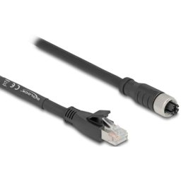 Cable de red DeLOCK 80591 3 m Cat5e S/FTP M12 a RJ-45 Negro