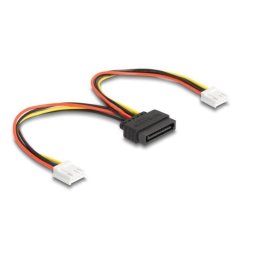 Cable de alimentación DeLOCK SATA 15 pines a 2 x Floppy 4 pines 15 cm