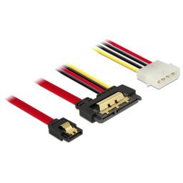 Cable Adaptador SATA Delock 85230 0,3 m SATA 7-pin + Molex a SATA 22-pin Negro