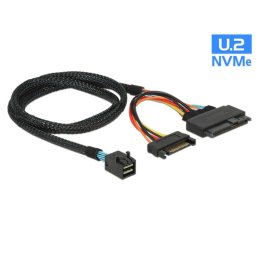Cable Adaptador DeLOCK SFF-8643 a U.2 SFF-8639+SATA 0,75 m Negro