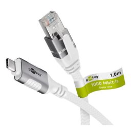 Cable de red Goobay 74176 USB-C a RJ-45 Cat6 2 m Blanco