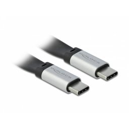 Cable USB DeLOCK 85926 0,22 m USB-C a USB-C 3.2 Gen 2 10 Gbit/s Negro/Plata