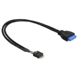 Adaptador DeLOCK USB 3.0 19 pin a USB 2.0 8 pin 60 cm Negro