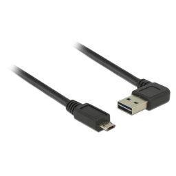 Cable USB 0,5 m Delock USB 2.0-A a Micro-USB B color negro chapado en oro