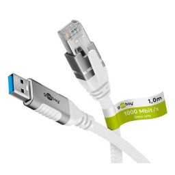 Cable de red Goobay 74161 USB-A a RJ-45 Cat6 5 m Blanco