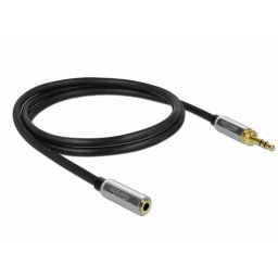 Cable alargador de audio Delock 3,5 mm macho a 3,5 mm hembra 1 m negro/gris
