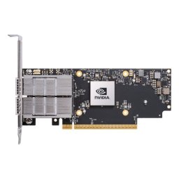 Tarjeta de red NVIDIA ConnectX-7 PCI Express Fibra 400000 Mbit/s interna negra gris