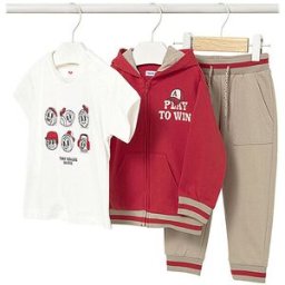 Mayoral Conjunto de bebé de 3 piezas: chaqueta, camiseta y pantalón rojo 80