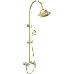 Leeds Columna de ducha mecánica retro oro cepillado Essebagno