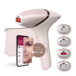 Depiladora Luz Pulsada IPL Philips BRI976/00 Inalámbrica Cabezales Facial y Corporal Funda Transporte