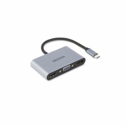 Estación Dock DICOTA D32064 USB Tipo C Plata 4K Ultra HD