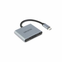 Estación Dock DICOTA D32063 USB Tipo C Plata 4K Ultra HD