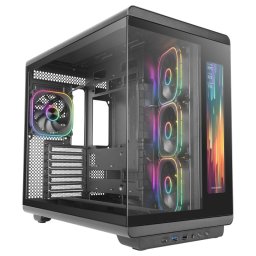 Mars Gaming Mcrevmax Torre Semi-atx Gaming, Ecrã Ips 11.8", 4 Ventoinhas Pwm Argb, Vidro Temperado Panorâmico, Hub Rf, Back-connect, Aura Sync