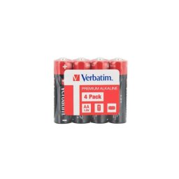 Pilas AA Verbatim Alcalinas 1,5 V Premium Negro/Rojo Blister 4 Unidades