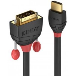 Lindy 36272 adaptador de cable de vídeo 2 m HDMI tipo A (Estándar) DVI-D Negro