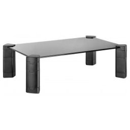 Aisens Soporte Elevador Cristal para Monitor/Portátil, Negro