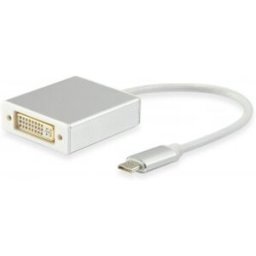 Equip USB C MALE TO DVI-I DUAL, USB Type C, DVI, Male connector/Female connector, Color blanco, 0,15