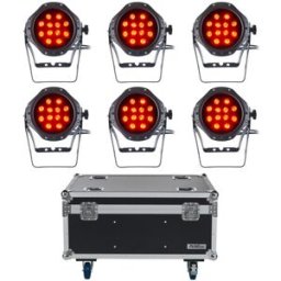 Stairville Outdoor Stage Par 12x3W Bundle Recubrimiento en negro