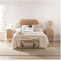 Mesita de noche 3 cajones de Fibra natural Natural 71 x 42- Alis