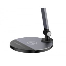 Lampara de escritorio q-connect led 9w 600 lm tactil 3 niveles color cabeza brazo orientable inalambrica negro