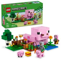 Lego Minecraft La Casa-Cerdo Bebé, Granja con Figuras de Videojuego para Niños de 7+ Años