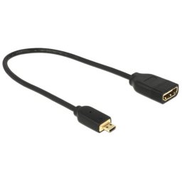 Adaptador DeLOCK HDMI Micro-D a HDMI Estándar 0,2 m Negro