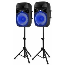 Altavoces Vonyx VPS152A 500W RMS Bluetooth USB SD Micrófono Trípodes