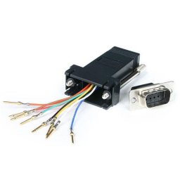 Adaptador Modular StarTech DB9 a RJ45 Macho a Hembra Negro