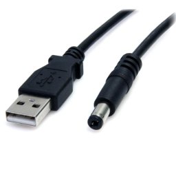 Cable Adaptador USB A Macho a Conector Barrel Tipo M 5,5mm 5V DC 2m StarTech