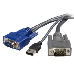 Cable KVM USB 2 en 1 Ultra Delgado StarTech 1,8 m VGA y USB