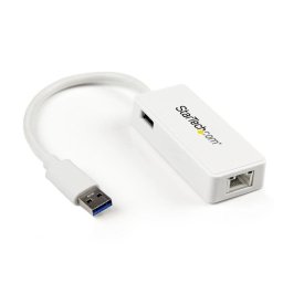 Tarjeta de Red StarTech USB31000SPTW USB 3.0 Gigabit Ethernet 5 Gbps Pass-Through Blanco
