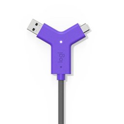 Cable de datos Logitech Swytch 1,5 m USB Negro y Violeta