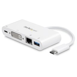 Adaptador Multipuertos USB-C StarTech.com DKT30CDVPD a DVI, Gigabit Ethernet y USB 3.0
