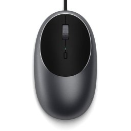 Ratón Satechi C1 Ambidextro USB Tipo C 3200 DPI Negro Gris Cable