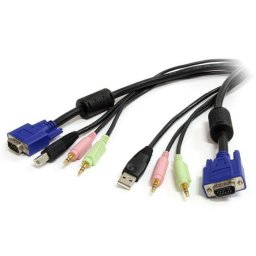 Cable KVM 4 en 1 USB VGA con Audio y Micrófono StarTech 1,8 m