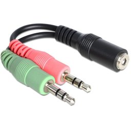 Cable de audio DeLOCK 65459 3,5mm macho a 2x 3,5mm hembra 12 cm negro