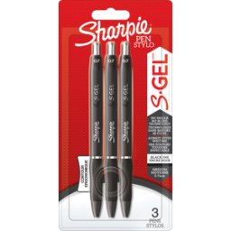 SHARPIE 2136598 - SHARPIE S-GEL rodillo de gel, 0,7 mm, juego de 3, negro