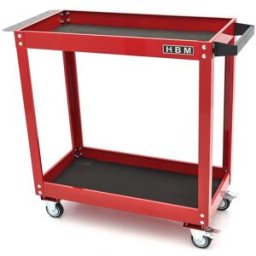 Carro de herramientas móvil HBM de 2 niveles, rojo