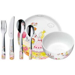 Wmf Juego de cubiertos para niños de 4 piezas PRINZESSIN ANNELI Cromargan/Bunt multicolor