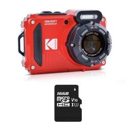 Cámara Sumergible Kodak PIXPRO WPZ2 16MP WiFi Roja + Tarjeta SD 16GB
