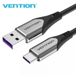 Cable USB Vention COFHG 1.5m Tipo-C 100W 5A 480Mbps Gris
